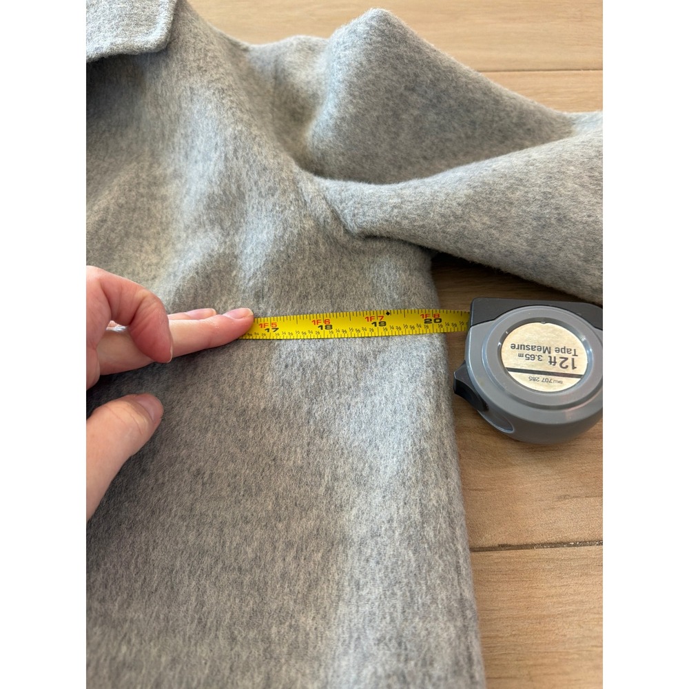 Theory Clairene New Divide Wool Cashmere Coat Grey Melange Open Front Small - Picture 6 of 8